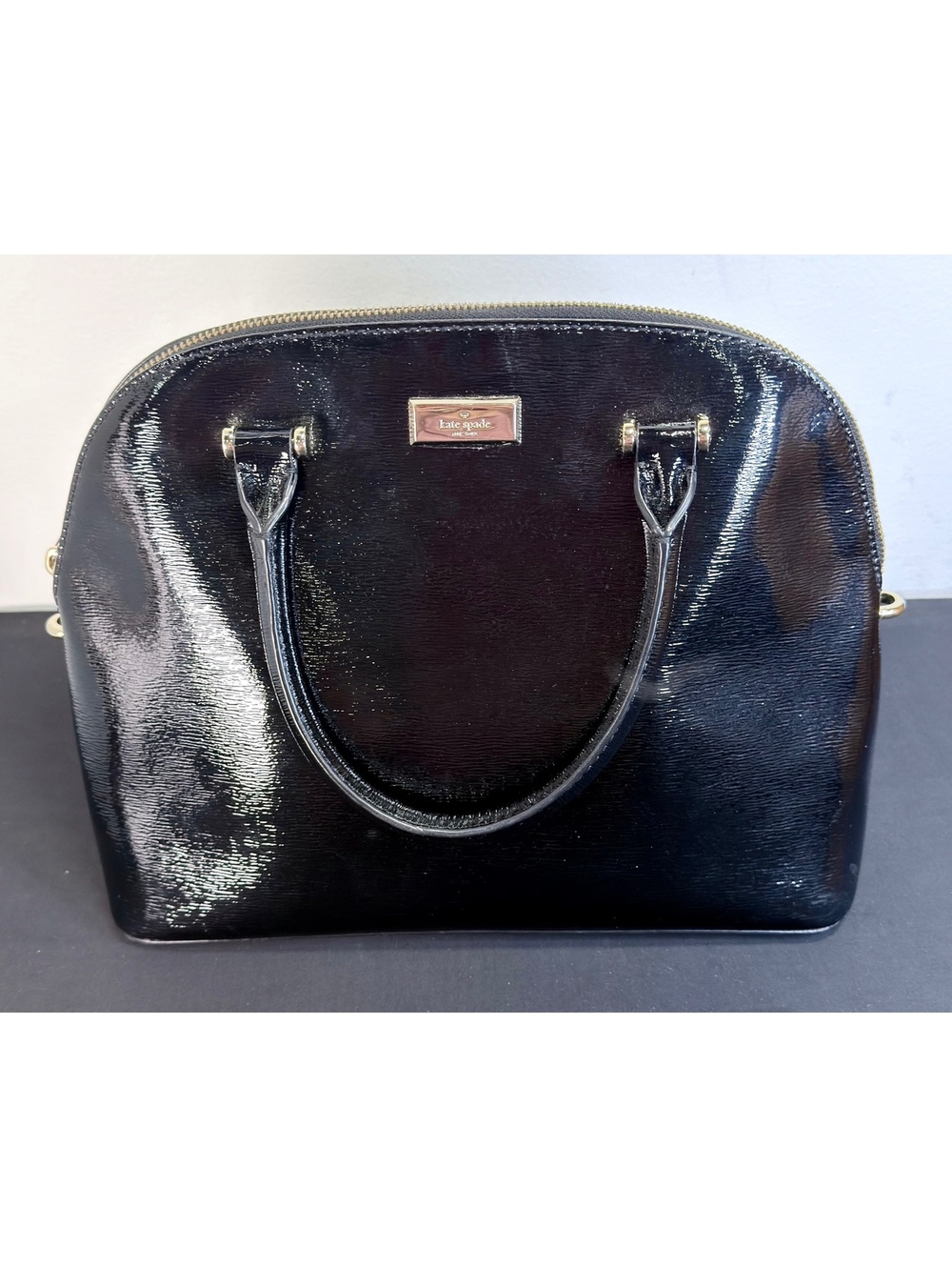 Black Patent Leather glossy Kate Spade Purse hand bag